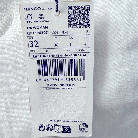 NWT Mango MNG Sienna Kick Flare Crop in White High Rise (USA Size 1) - Picture 5 of 15